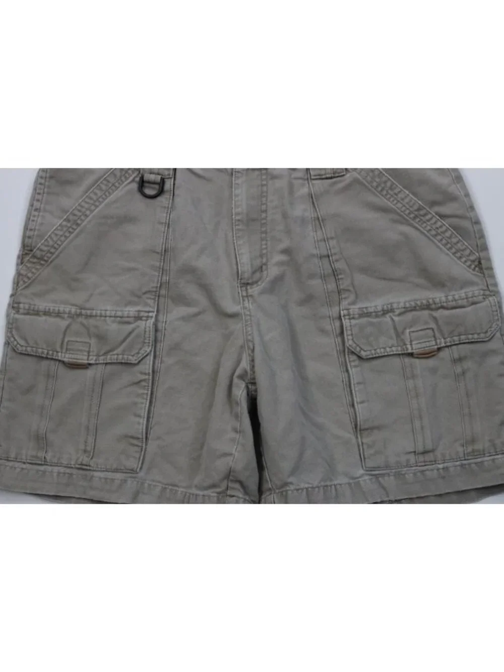 Vintage 90s Y2K Columbia Mens 34 Faded Stonewash Canvas Above Knee Cargo Shorts